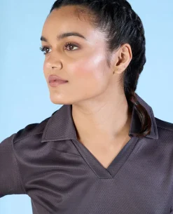 Airy Match Polo Top and Skort Set Grey