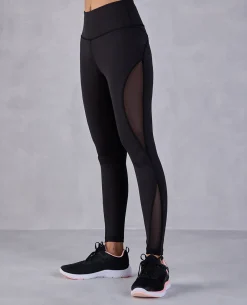 Athletic High-Waisted Mesh Leggings in Second SKN