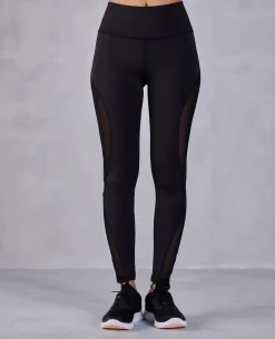 Athletic High-Waisted Mesh Leggings in Second SKN