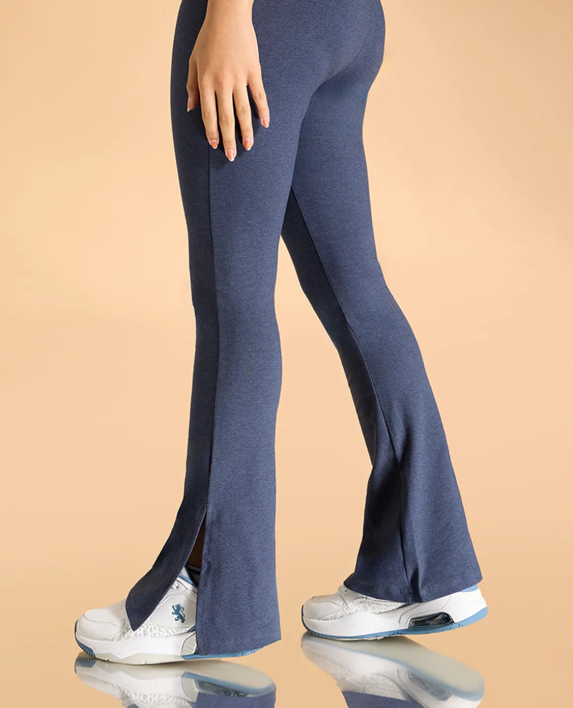 Criss Cross Cotton Flare Pants For Girls