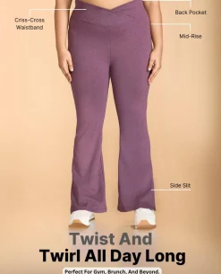 Criss-Cross Cotton Flare Pants