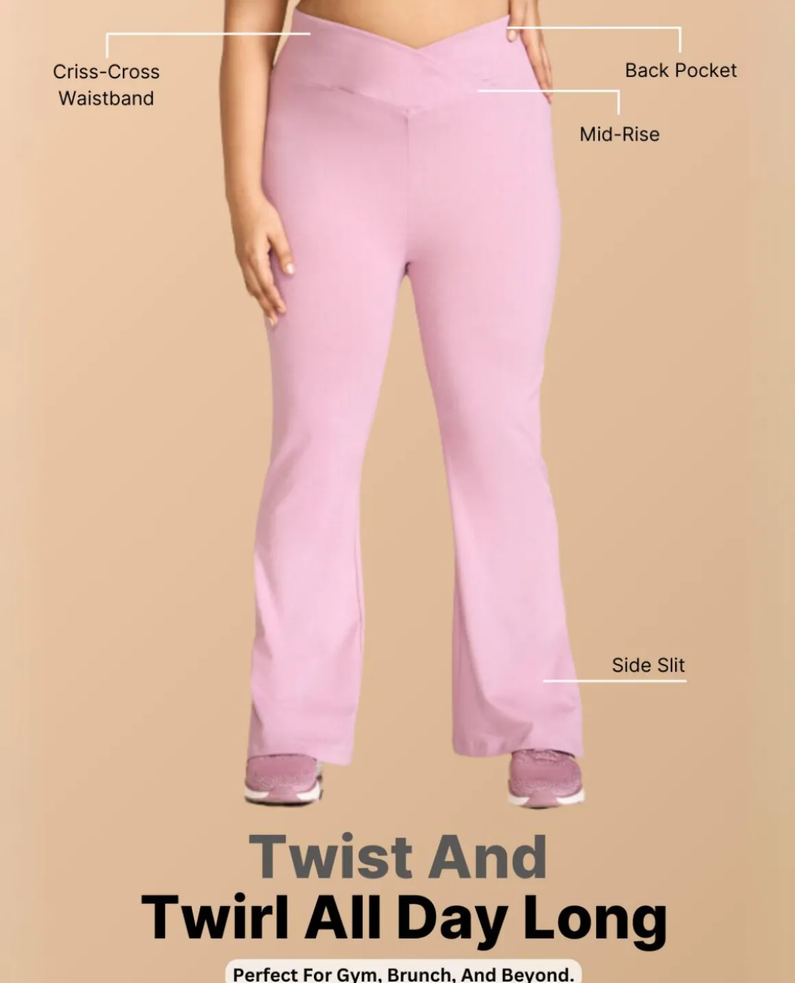 Criss-Cross Cotton Flare Pants