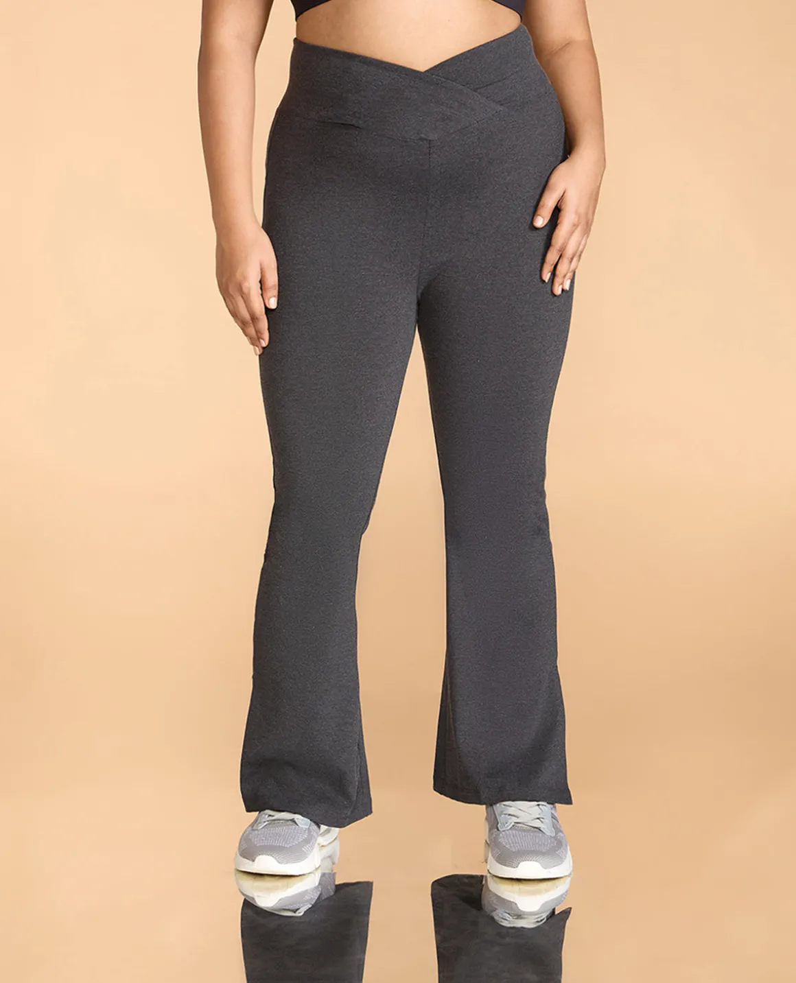 Criss-Cross Cotton Flare Pants