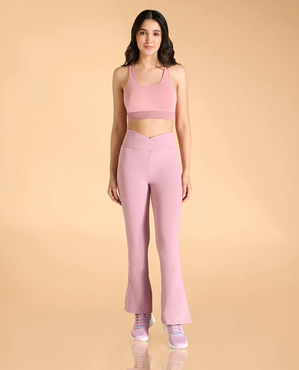 Criss-Cross Cotton Flare Pants