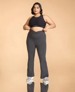 Criss-Cross Cotton Flare Pants