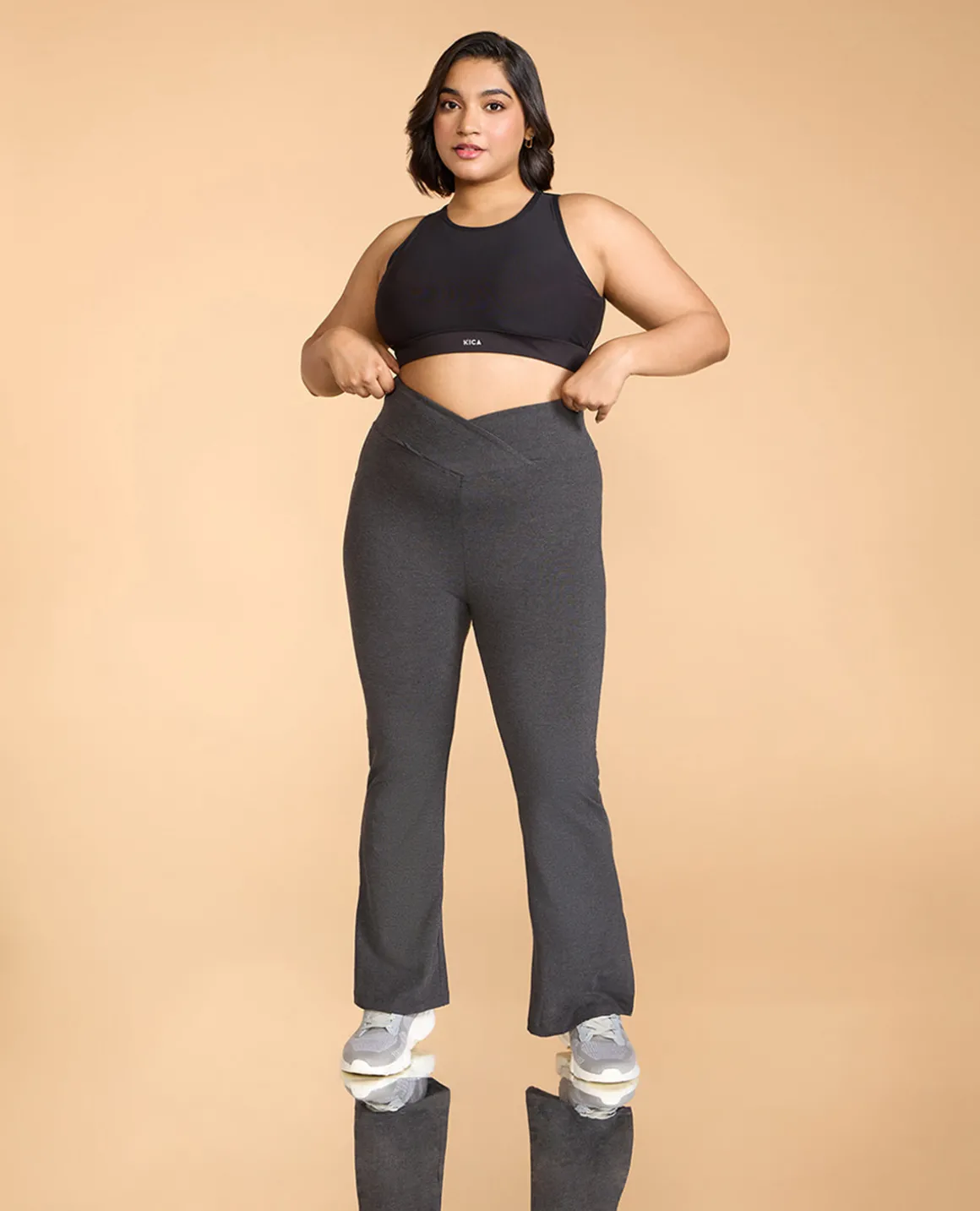 Criss-Cross Cotton Flare Pants