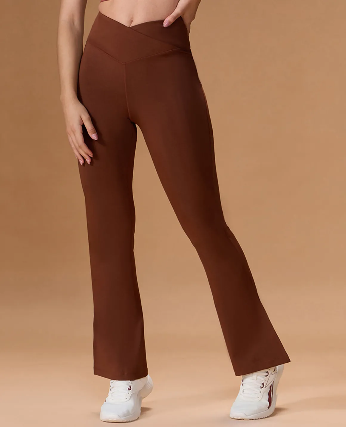 Criss-Cross Flare Pants in Second SKN