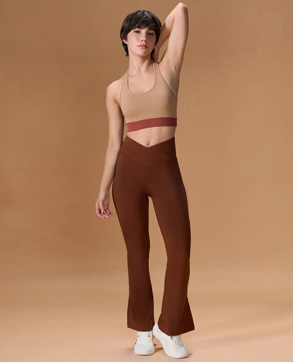 Criss-Cross Flare Pants in Second SKN