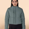 Cropped Puffer Jacket Olive