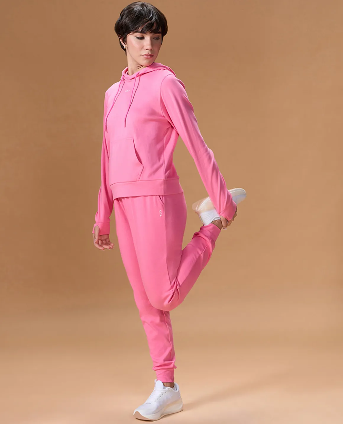 Extra Soft Cotton Hoodie and Track Pants Pink