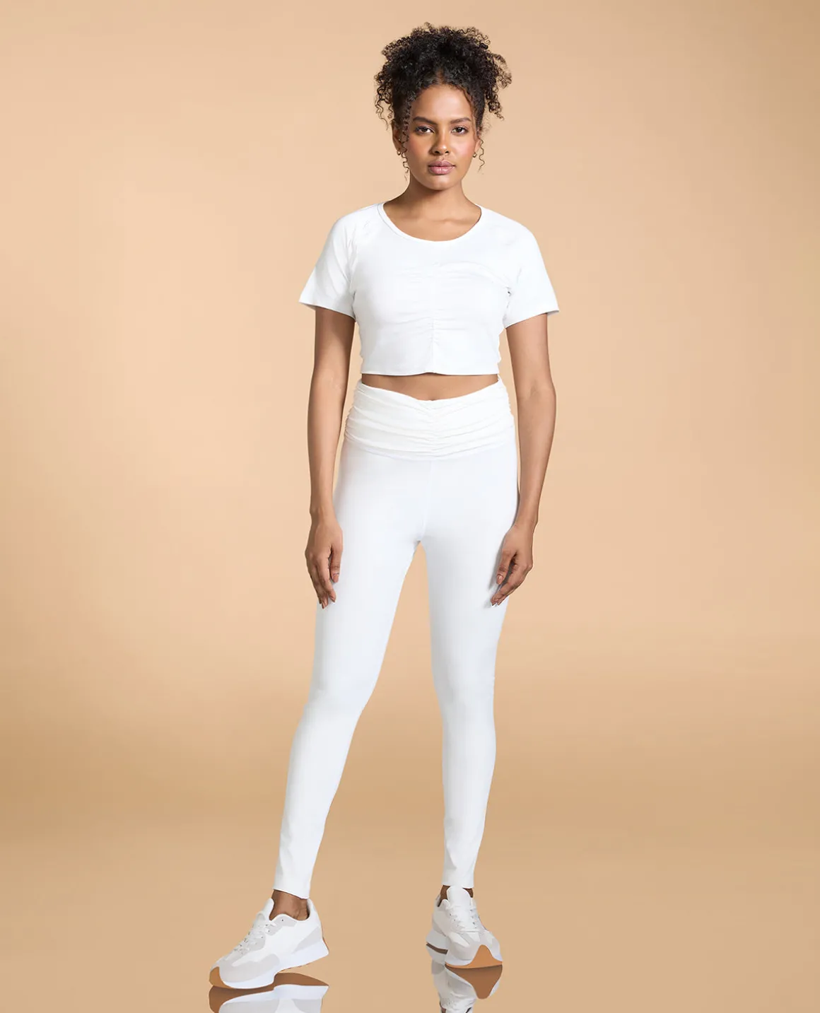 Feather Feel Ruched Crop Top and Leggings