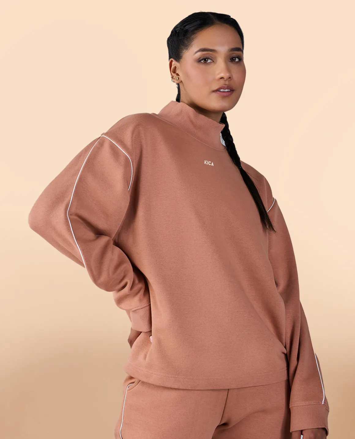 Fleece Oversized Sweatshirt Brown
