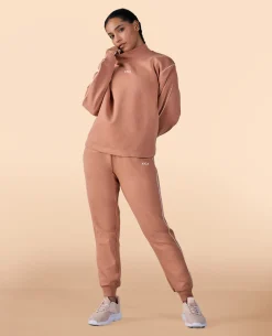 Fleece Oversized Sweatshirt Brown