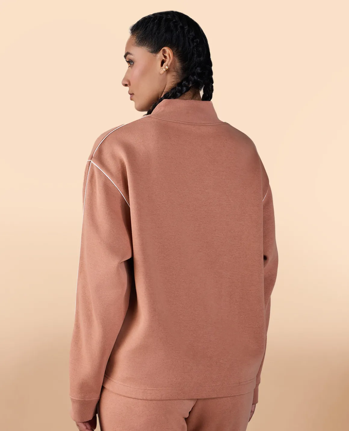 Fleece Oversized Sweatshirt Brown