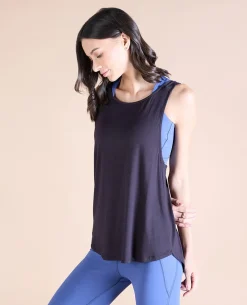 Flowy Cotton Tank Top Black