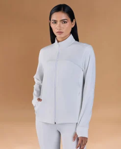 Gym Training Jacket in Second SKN Fabric White