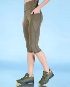High Waisted 3/4 Leggings in Second SKN Fabric