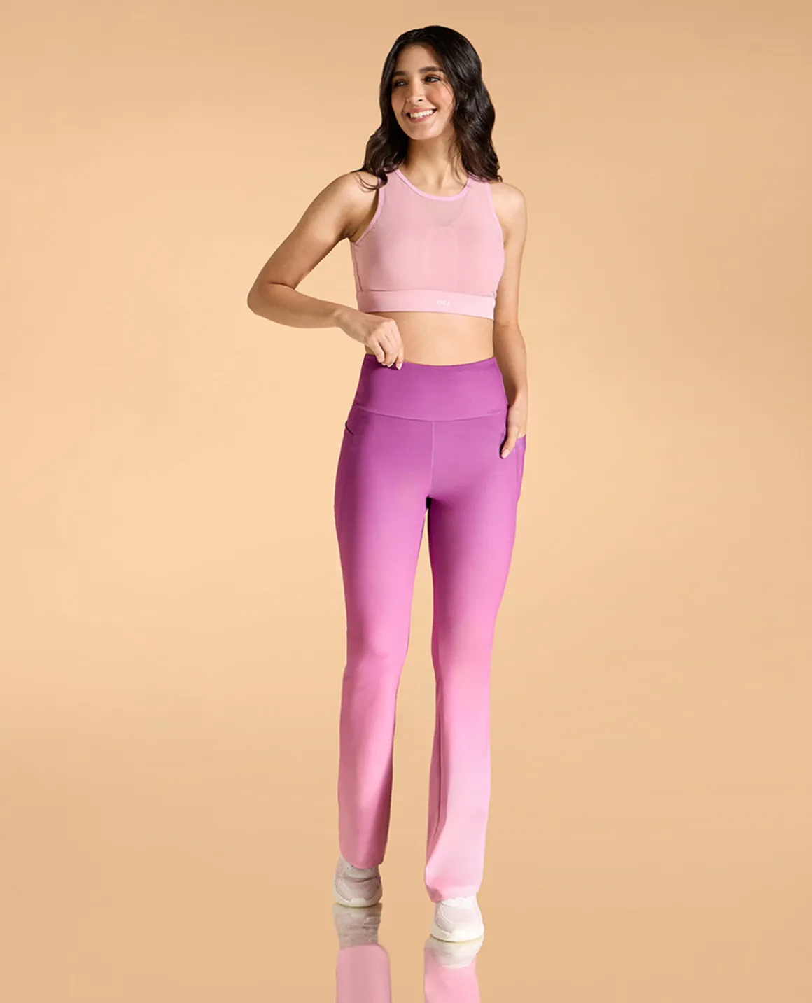 High-Rise Ombre Flare Pants in Second SKN