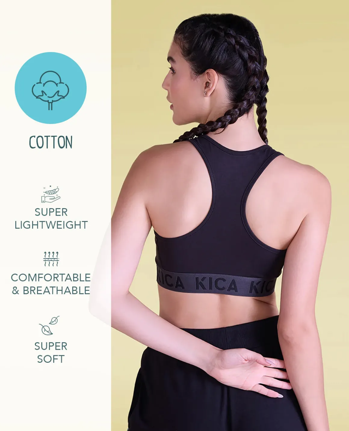 Low to Mid Impact Cotton Sports Bra