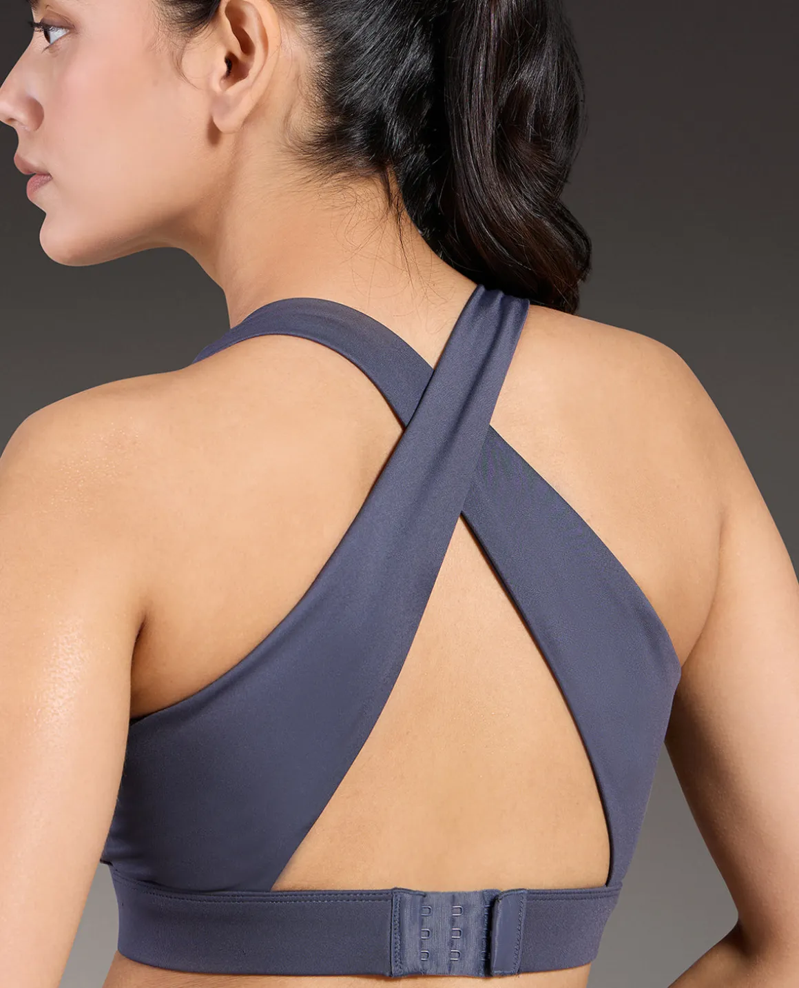 Luxe Crostini Full Coverage And High-Impact Sports Bra Grey