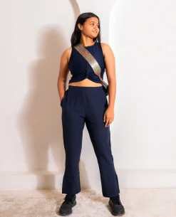 Max Dry Travel Pants With Pockets Navy Blue