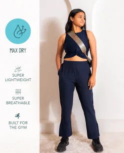 Max Dry Travel Pants With Pockets Navy Blue