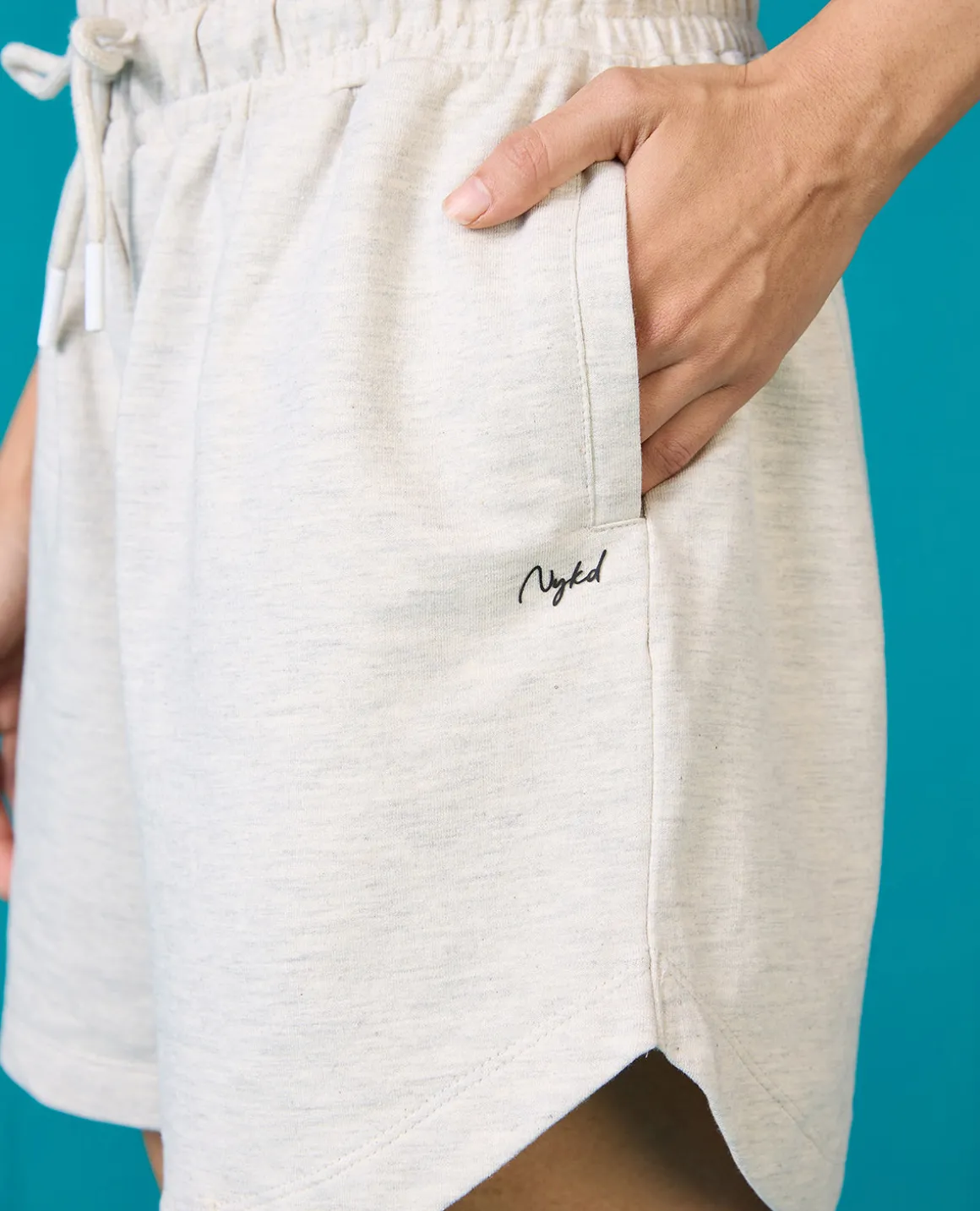 Nykd All Day Knit Terry Shorts - NYLE503 - Ecru melange