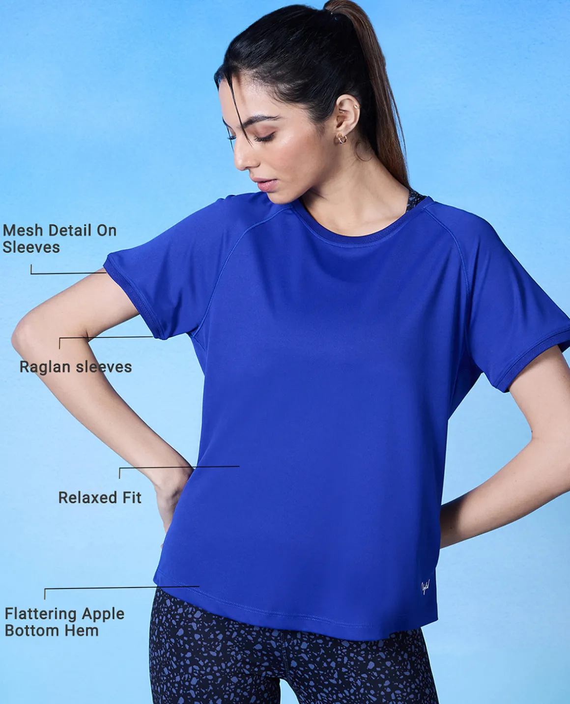 Nykd All Day Active Tee - NYK127 - Blue