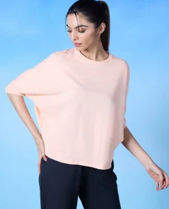 Nykd All Day Cotton Dolman Tee - NYLE278 - Peach parfait