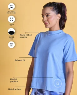 Nykd All Day Iconic Cotton Boxy Tee - NYLE276 - Hydrangea