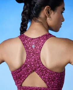 Nykd All Day On-Trend Sports Bra With Keyhole Back - NYK082 - Scatter Tawny Print