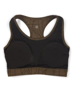 Nykd All Day On-Trend Sports Bra With Keyhole Back - NYK082 - Doodle Olive Print
