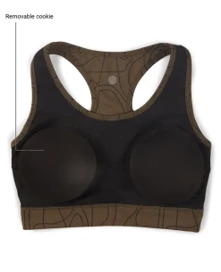 Nykd All Day On-Trend Sports Bra With Keyhole Back - NYK082 - Doodle Olive Print
