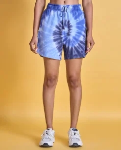 Nykd All Day Printed Terry Shorts - NYAT287 -Navy tie dye