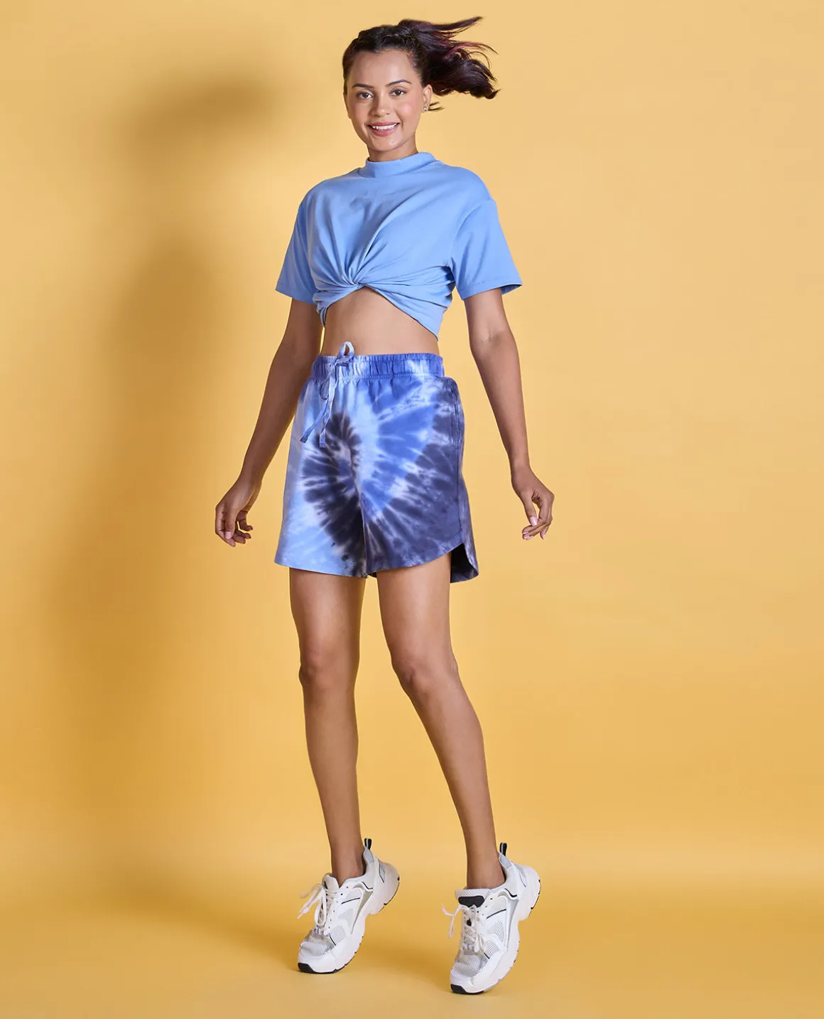 Nykd All Day Printed Terry Shorts - NYAT287 -Navy tie dye