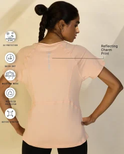 Nykd All Day Sun Protect Tee - NYK296 - Peach parfait melange