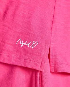 Nykd All Day V Neck Slub Cotton tee - NYLE512 - Raspberry sorbet