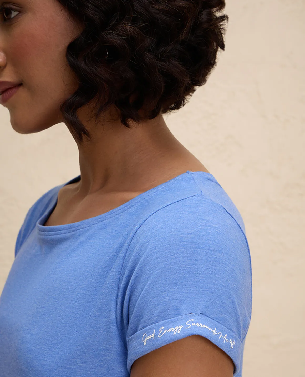Nykd By Nykaa After Class Apple Bottom Flattering Longline Tee-NYAT272-Blue Melange