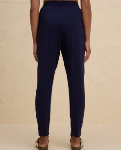 Nykd By Nykaa All Day Cotton Comfort Pant with Zip Pockets-NYAT502-Navy