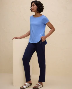 Nykd By Nykaa All Day Cotton Comfort Pant with Zip Pockets-NYAT502-Navy