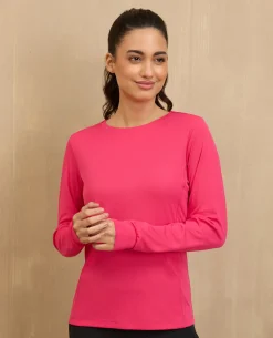 NYKD By Nykaa Back Twist Full sleeve Running Tee -NYK802-Red
