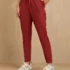 NYKD By Nykaa Cotton Comfort Pants-NYAT502-Red