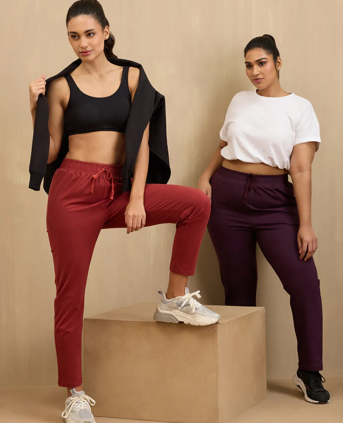 NYKD By Nykaa Cotton Comfort Pants-NYAT502-Red