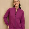NYKD By Nykaa Cozy Fleece Zippered Jacket -NYLE704-Maroon