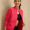 NYKD By Nykaa Cozy Fleece Zippered Jacket -NYLE704-Red