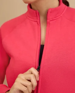 NYKD By Nykaa Cozy Fleece Zippered Jacket -NYLE704-Red