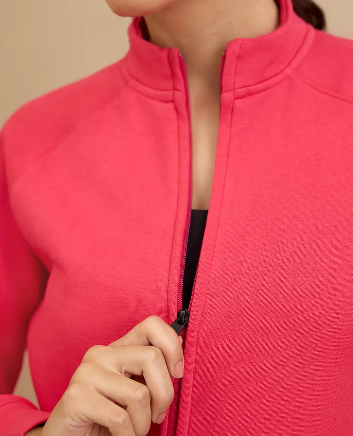 NYKD By Nykaa Cozy Fleece Zippered Jacket -NYLE704-Red