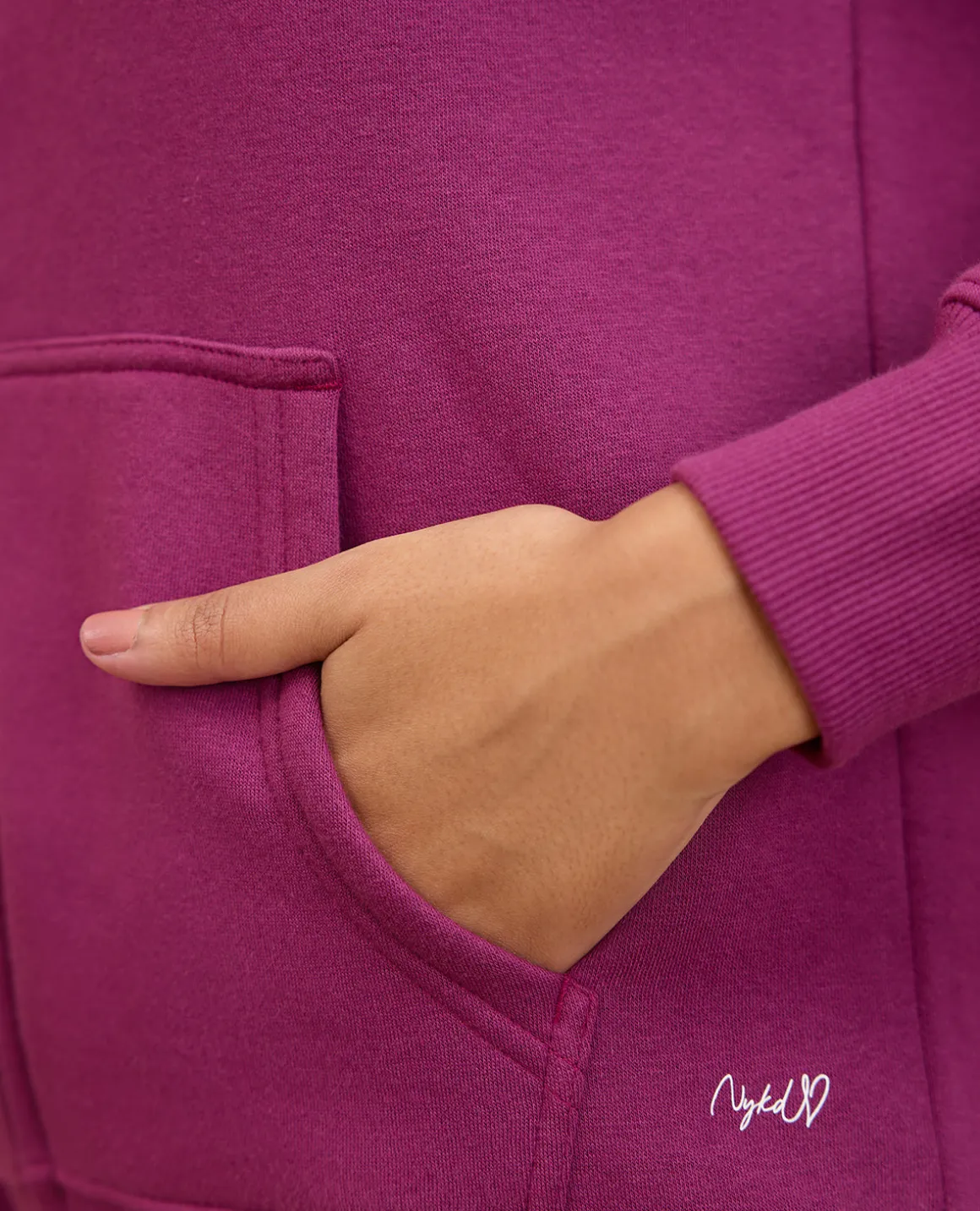 NYKD By Nykaa Cozy Fleece Zippered Jacket -NYLE704-Maroon