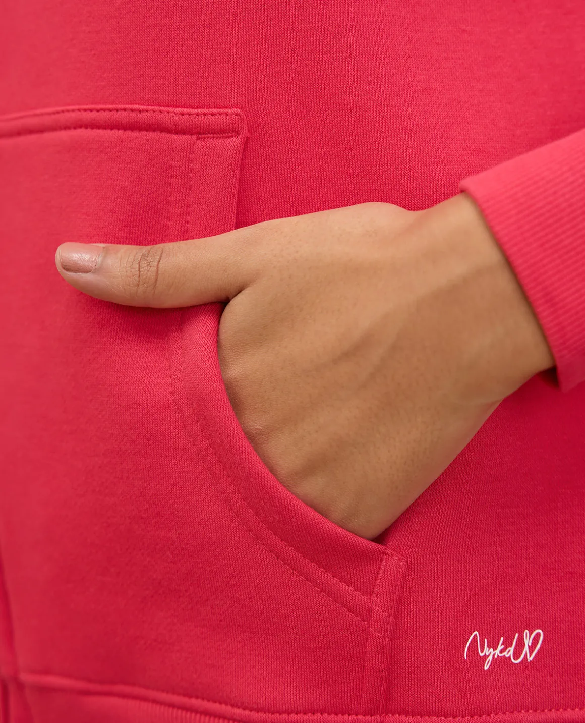 NYKD By Nykaa Cozy Fleece Zippered Jacket -NYLE704-Red