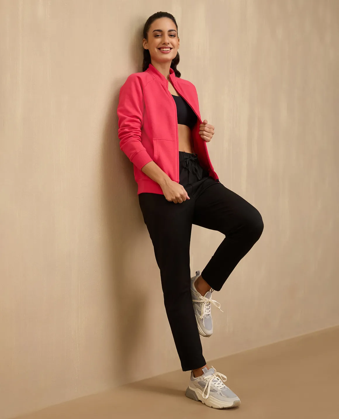NYKD By Nykaa Cozy Fleece Zippered Jacket -NYLE704-Red